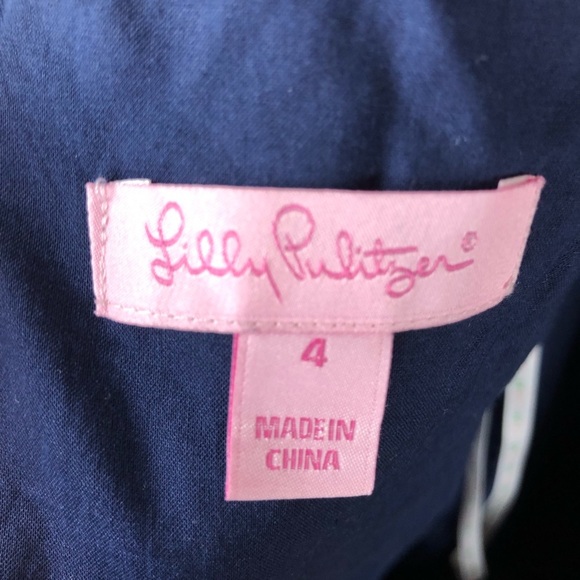 Lilly Pulitzer Marta Dress Navy Size : 4 100% Cotton - Picture 8 of 9